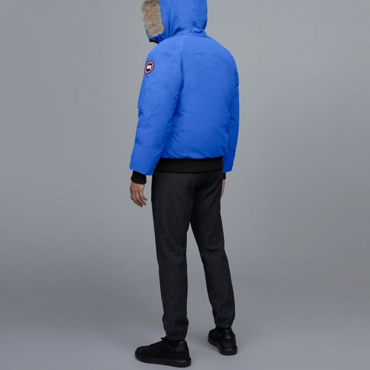 Men's Canada Goose Solid Color Cozy hooded aviator Down Jacket Blue 7999MPB-64