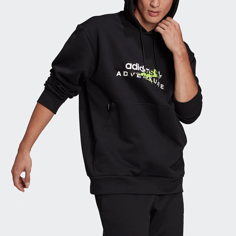 adidas originals Adv Logo Hoody Athleisure Casual Sports Printing Pattern Black GN2325