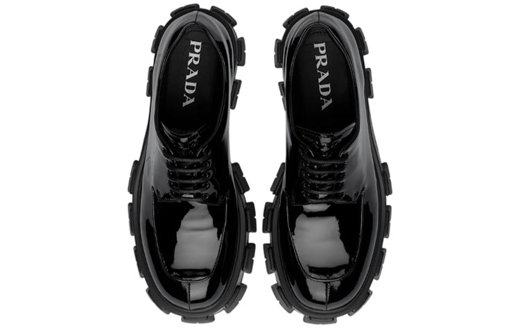 (WMNS) PRADA Monolith Pattern Calf Derby Shoes 'Black' 1E708L_069_F0002_F_A055