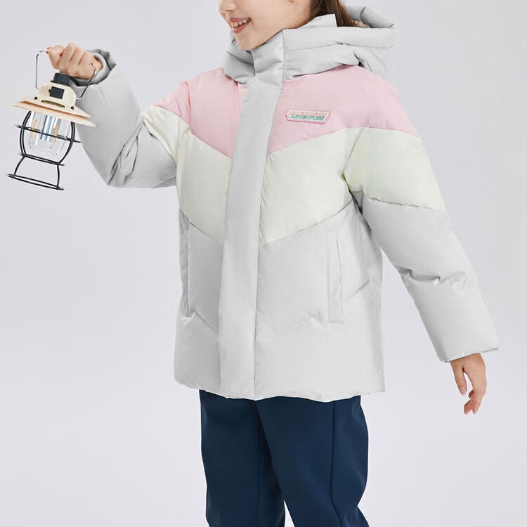 (PS) Skechers Color-Block Down Jacket 'Grey White Pink' L423G002-021C