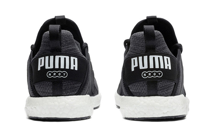 (WMNS) PUMA Mega Energy Heather Knit Low-top Running Shoes Black/White 191096-05
