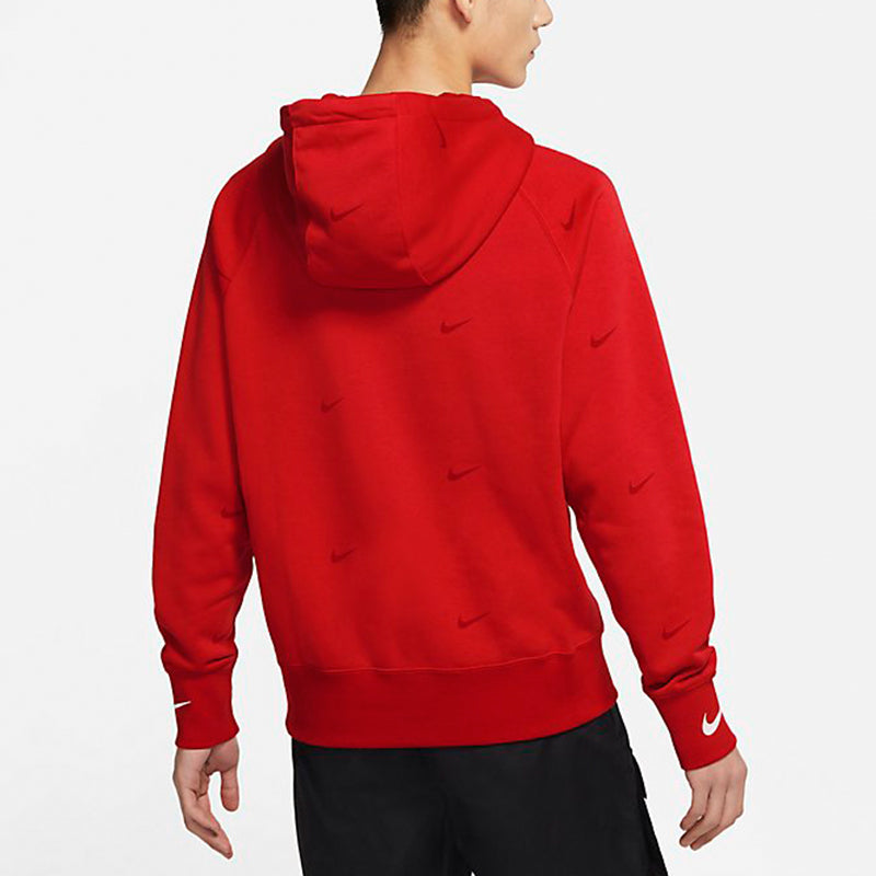 Nike Athleisure Casual Sports hooded Fleece Lined Red DA0111-657