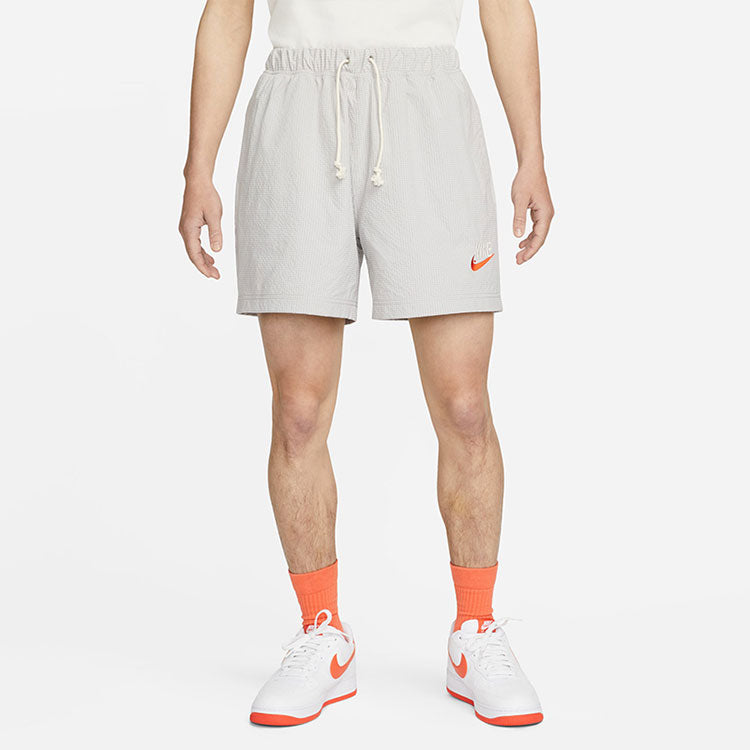 Nike Sportswear Solid Color Logo Micro Mark waterproof Woven Sports Shorts Gray DM5282-012