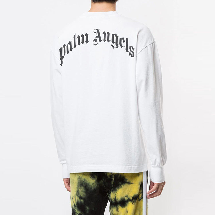 Men's PALM ANGELS Printing Long Sleeves White PMAB016E20JER0020155