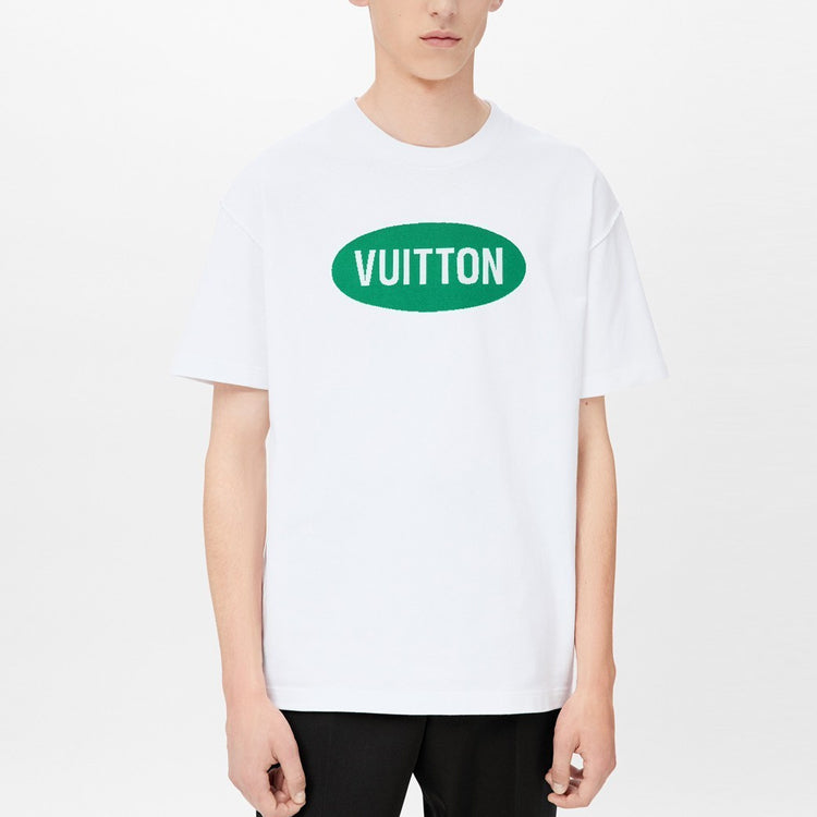 Men's LOUIS VUITTON SS22 Alphabet Pattern Printing Short Sleeve White T-Shirt 1A9V1B