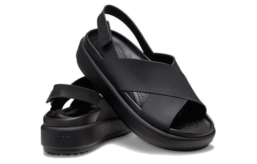 (WMNS) Crocs Brooklyn Luxe Cross Strap 'Black' 209407-060