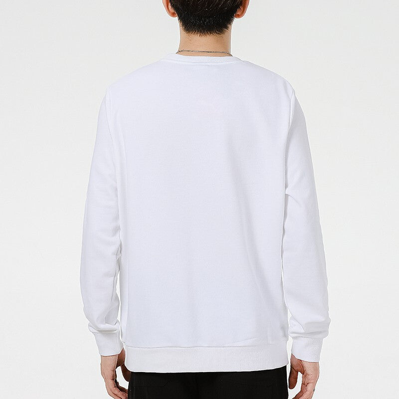 PUMA Logo Printing Sports Round Neck Pullover White 532912-02
