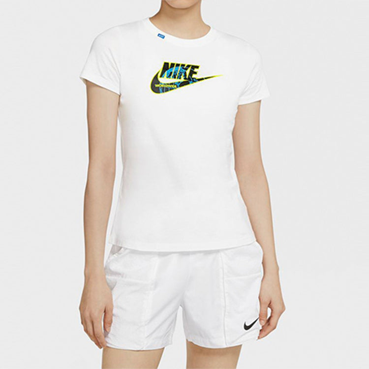 (WMNS) Nike Sportswear Round Neck Casual Short Sleeve White CV9165-100