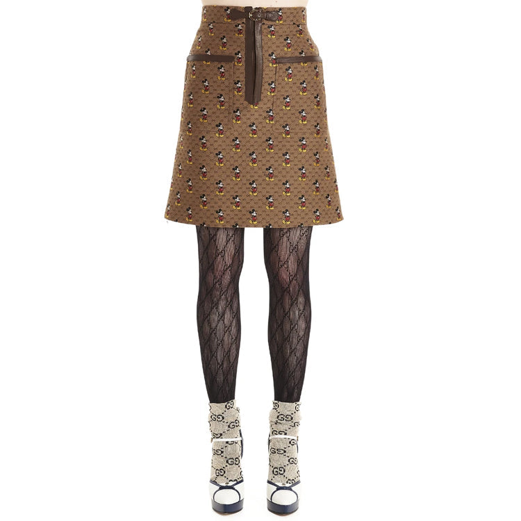 (WMNS) Gucci x Disney GG Mickey Mouse Skirt For Brown 602249-Z8AHJ-9549