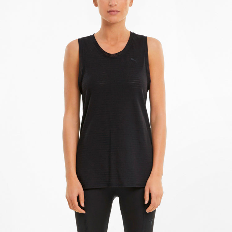 (WMNS) PUMA Studio Burnout Training Tank Top 'Black' 520225-01