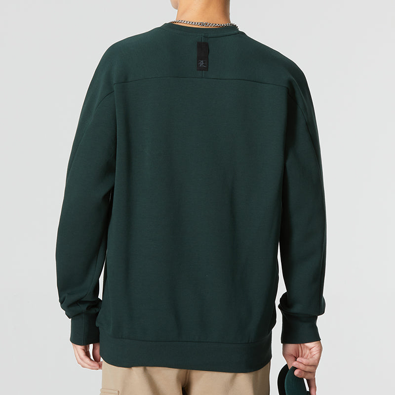 Men's adidas Wj Logo Swt Round Neck Pullover Alphabet Athleisure Casual Sports Green HM2945