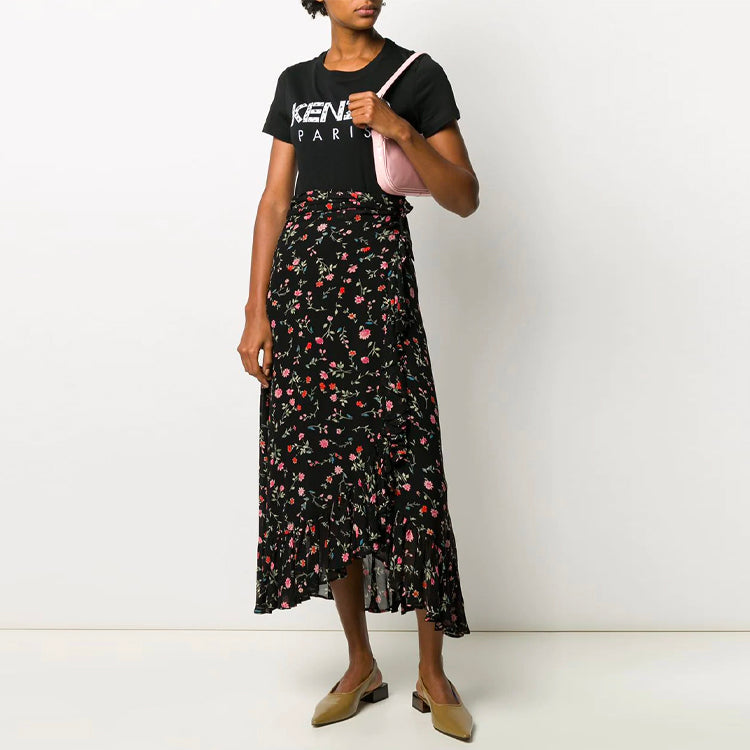 (WMNS) KENZO Logo Pattern Round Neck Short Sleeve T-Shirt 'Black' FA52TS701990-99