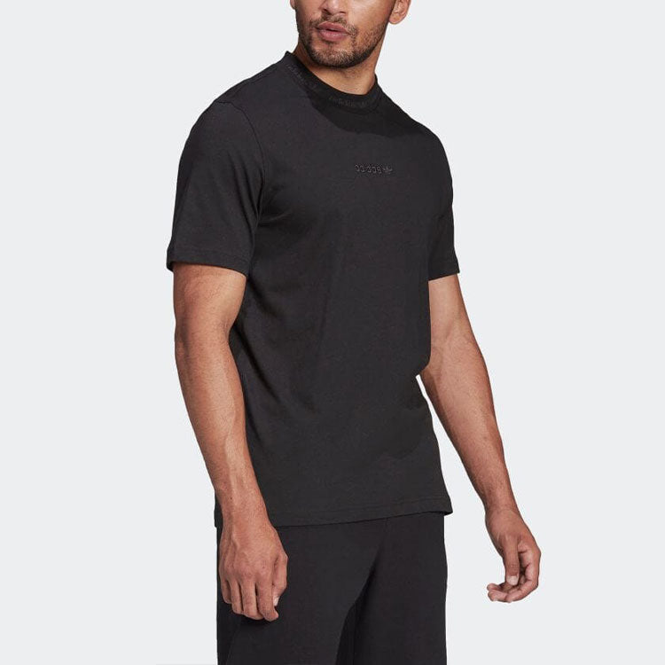 Men's adidas originals Solid Color Alphabet Logo Printing Straight Short Sleeve Japanese Version Black T-Shirt HM2660