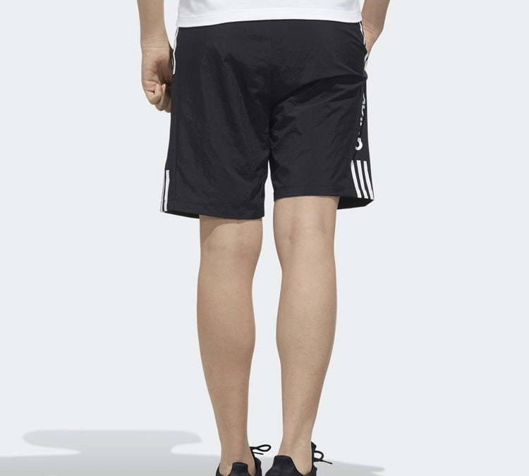 adidas neo Side Stripe Logo Woven Shorts Black FP7482