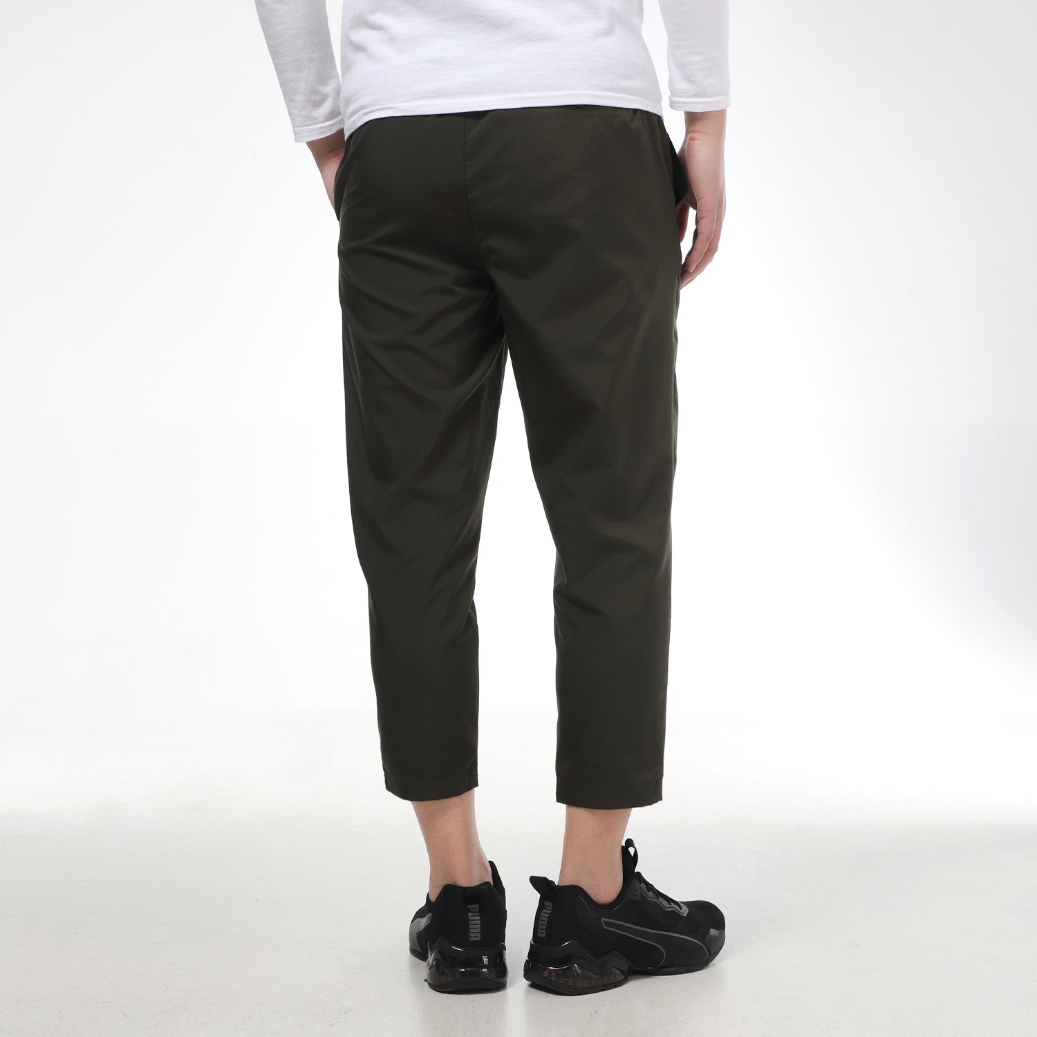 PUMA Classics Silm Tepered Pants 'OliveGreen White' 531425-70