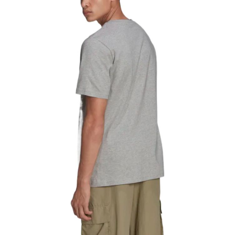adidas Brand Logo Soccer/Football ribbed Round Neck Short Sleeve Gray HA0906