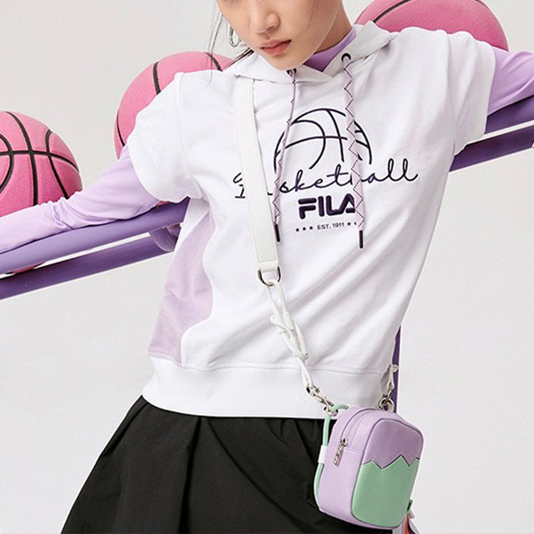 (WMNS) FILA Fusion Casual Sports hooded Short Sleeve Hoodie White T11W128202F-WT