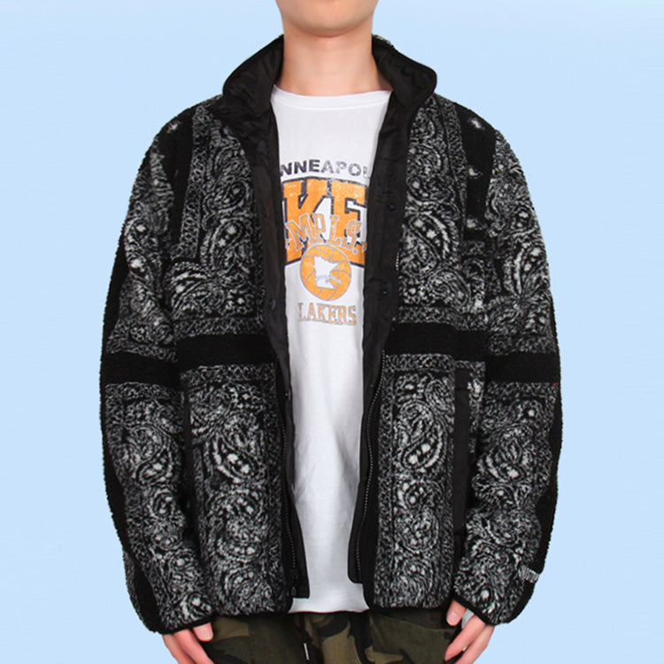 Supreme Reversible Bandana Fleece Jacket 'Black' SUP-FW19-341