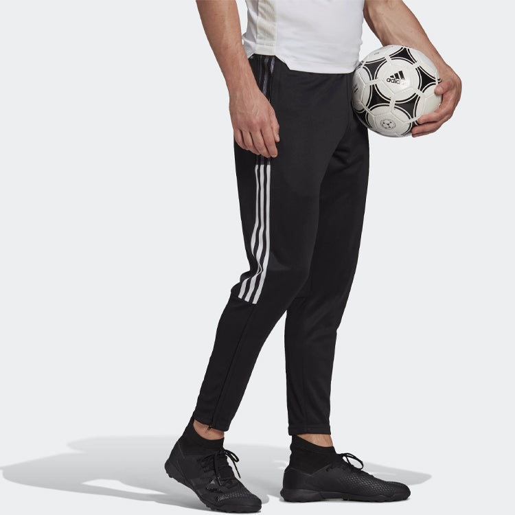 adidas Logo Printing Side Stripe Zipper Sports Pants Black GH7306