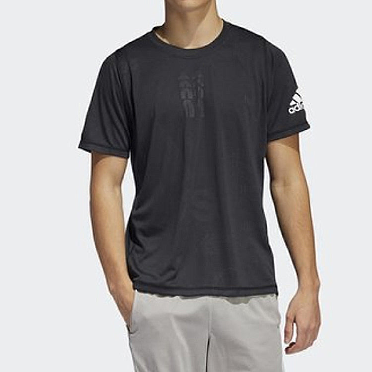 adidas Training Sports Pullover Round Neck Short Sleeve Black DZ7366