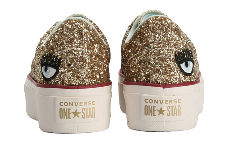 (WMNS) Converse Chiara Ferragni x One Star Platform Ox 'Gold Glacier Blue' 562026C