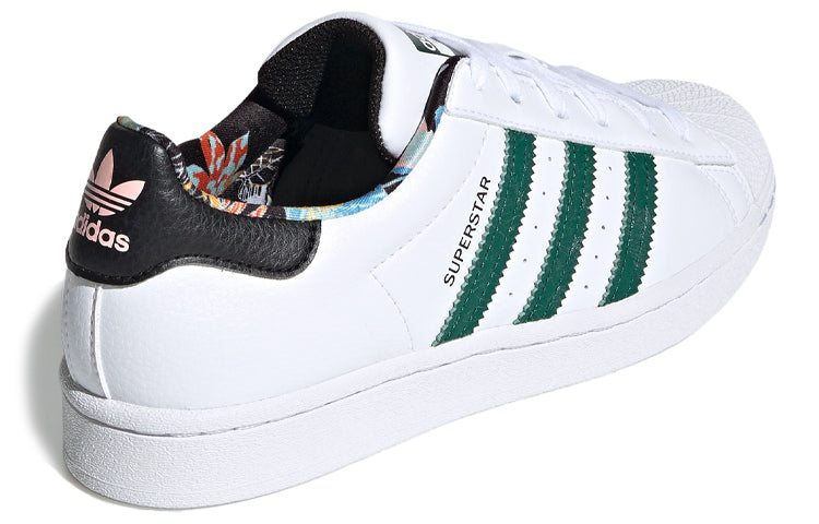 (WMNS) adidas originals Superstar 'Black White Green' FZ3630