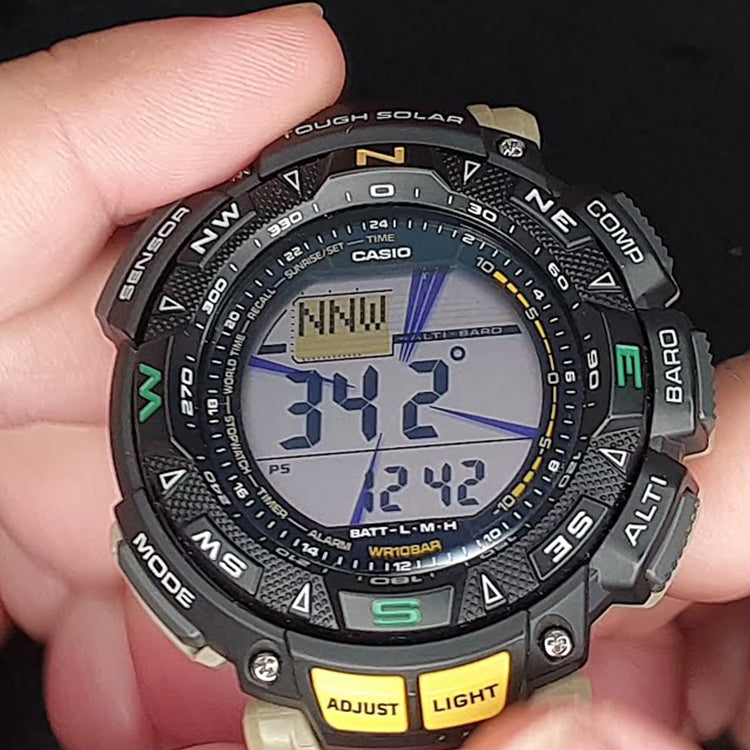 CASIO Waterproof Sports Solar Powered Mens Khaki Digital PRG-240-5
