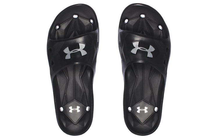 Under Armour Locker 3 Slides 'Black Silver' 1287325-001