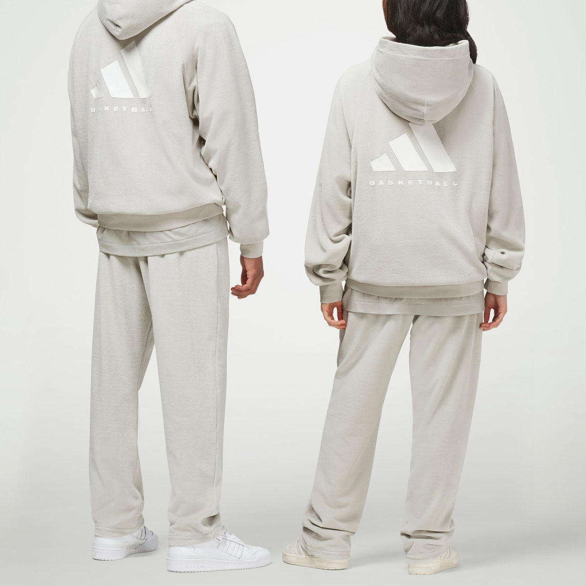 adidas Basketball Velour Hoodie 'Grey' IA3456