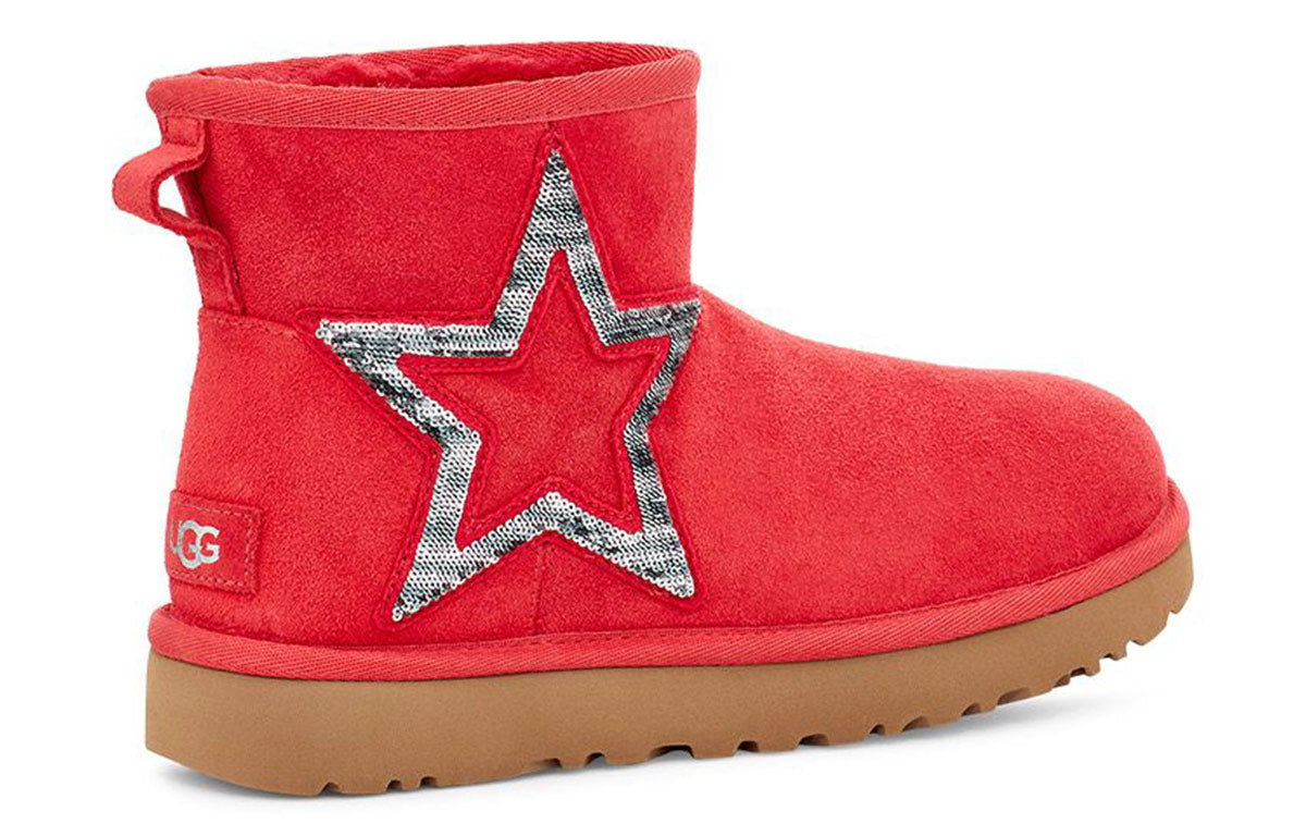 (WMNS) UGG Classic Mini Star Snow Boots Red 1108909-RBRD