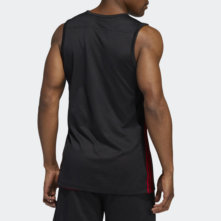 adidas Basketball Training Casual Breathable Knitted Vest Men Black/Red DY6588