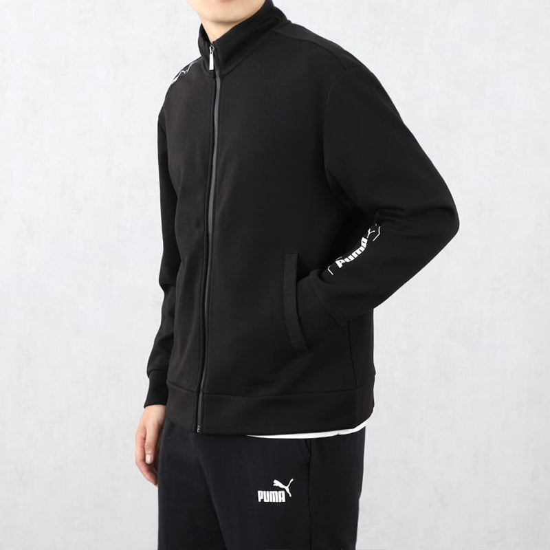 PUMA Athleisure Casual Sports Stand Collar Knit Jacket Black 585258-01