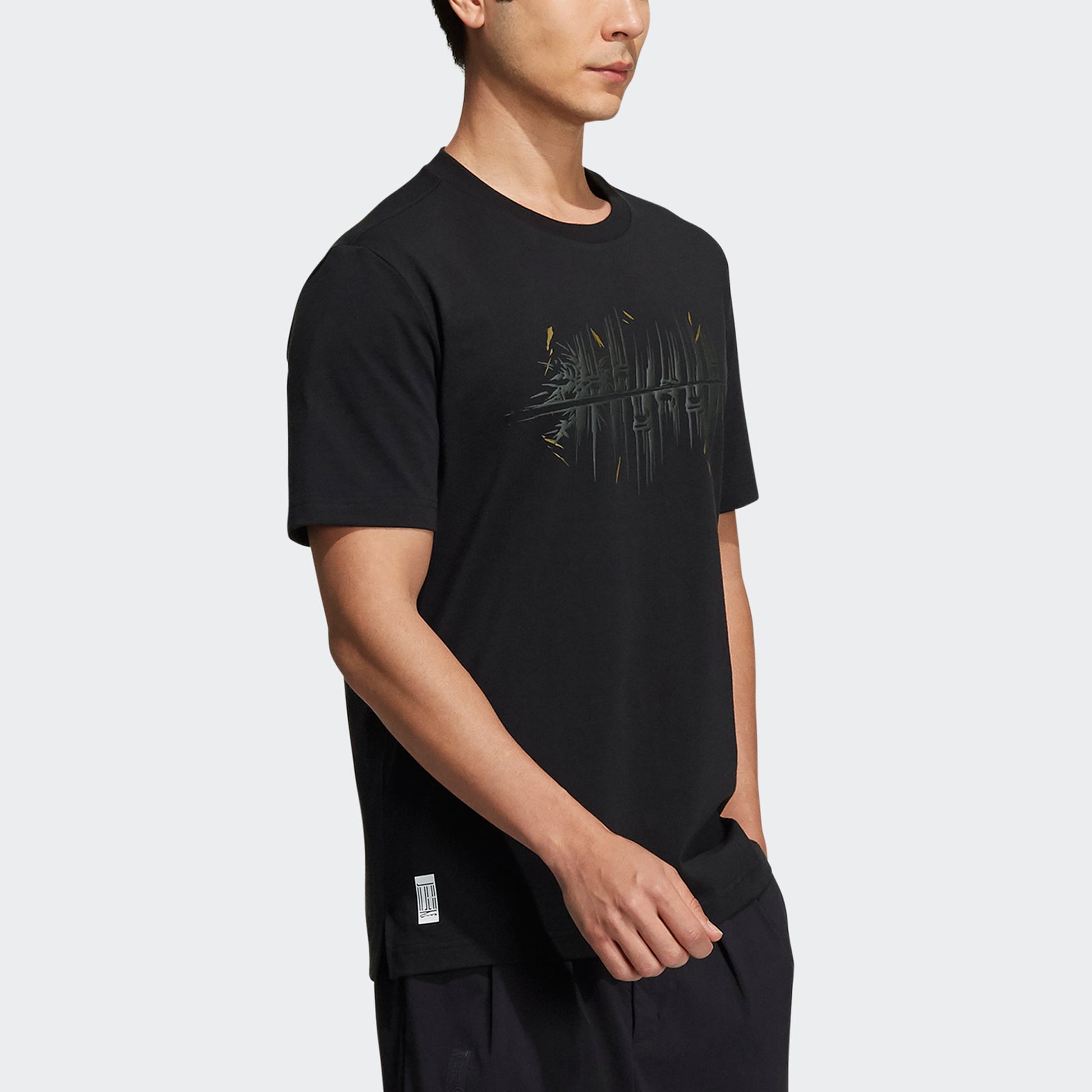 Men's adidas Wj Story Tee Martial Arts Series Printing Sports Round Neck Short Sleeve Black T-Shirt H39322