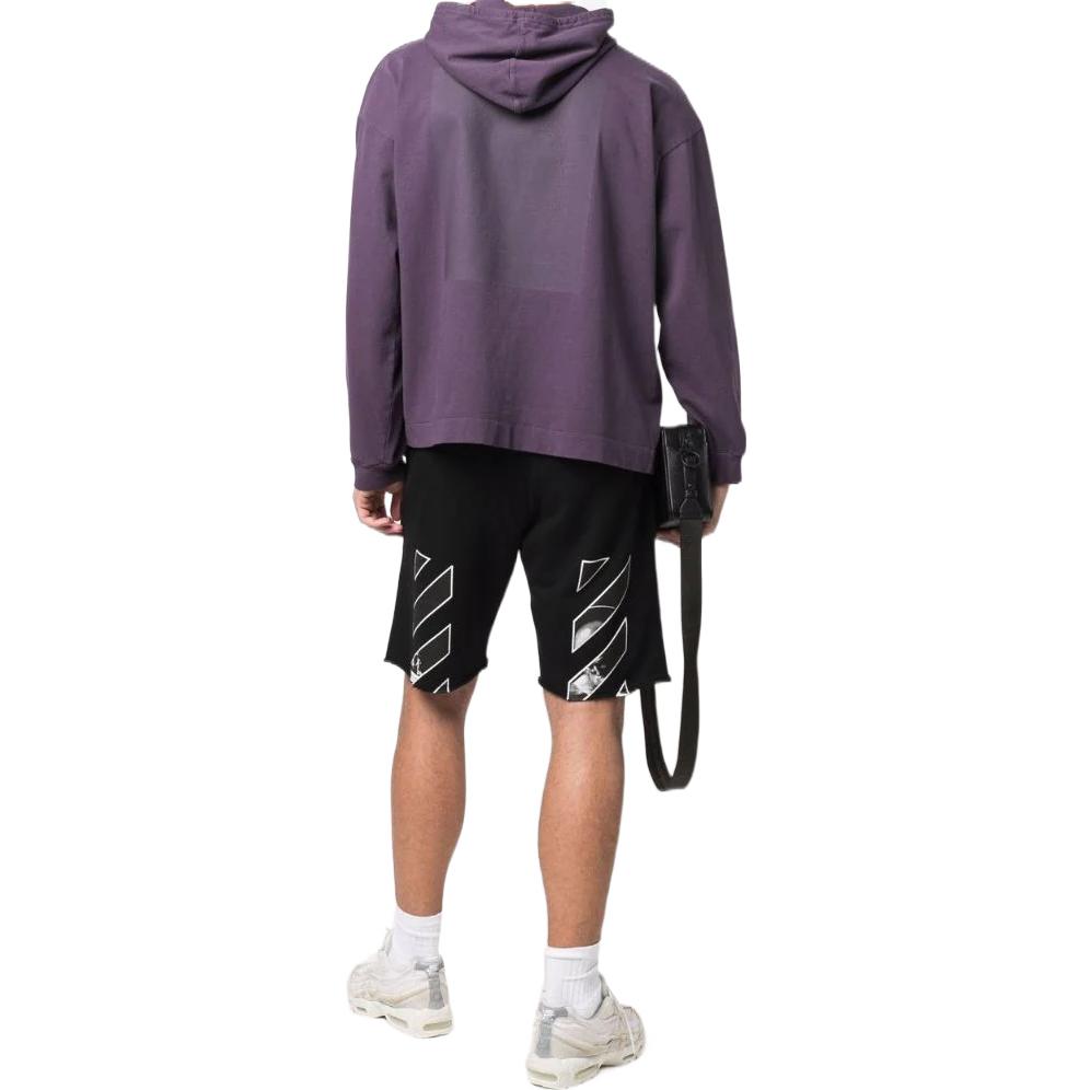 Men's Off-White SS22 Solid Color Logo Printing Straight Shorts Version Black OMCI006C99FLE00510011001