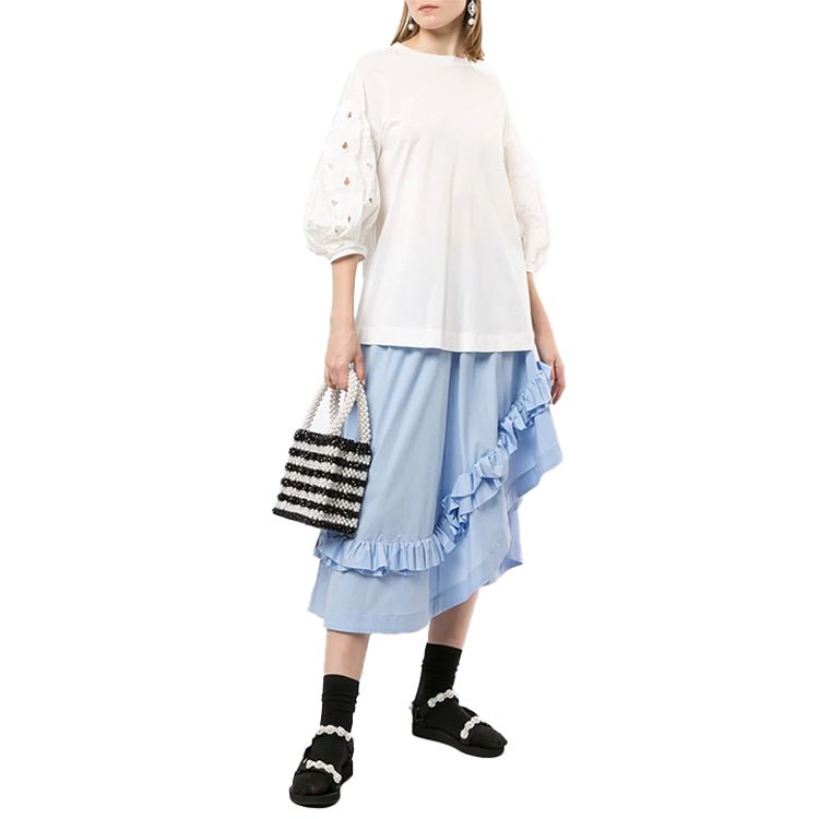Moncler Genius Embroidered Bubble Sleeve Short Sleeve For White F109W8D702008390X