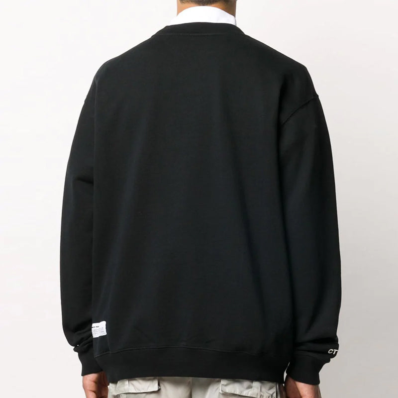 Men's HERON PRESTON Alphabet Printing Pullover Black HMBA014F20JER0031016