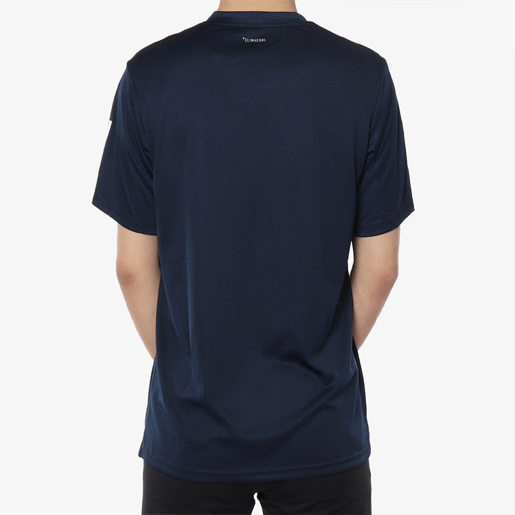 adidas Tennis Sports Round Neck Short Sleeve Navy Blue DU0858