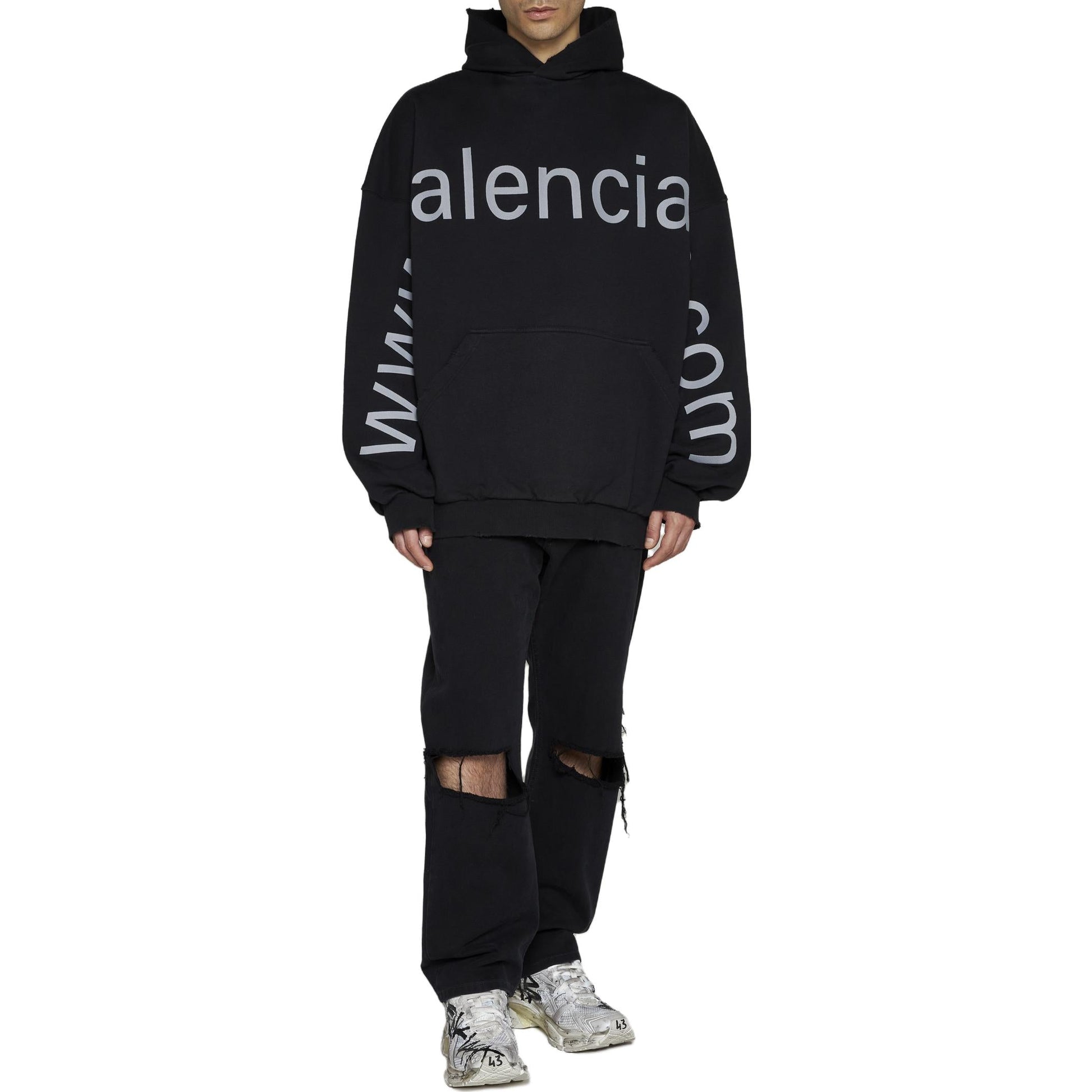 Balenciaga Bal.Com Popover Hoodie 'Black' 739024TOVN98151