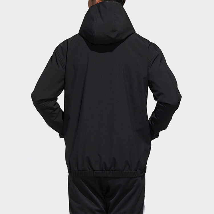 adidas M Mh Wrm Wd Jkt Solid Color Fleece Lined Stay Warm Hooded Jacket Black GE0408