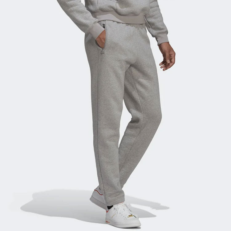 Men's adidas originals Solid Color Logo Straight Athleisure Casual Sports Long Pants/Trousers Gray HF4894