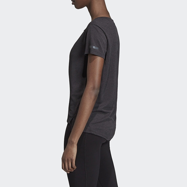 (WMNS) adidas Training Sports Round Neck Short Sleeve Metallic Black EI6380
