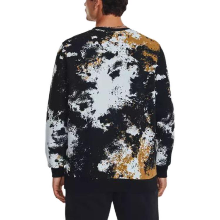 Under Armour Essential Fleece Paint Crew Sweatshirt 'White Black Gold' 1382318-441