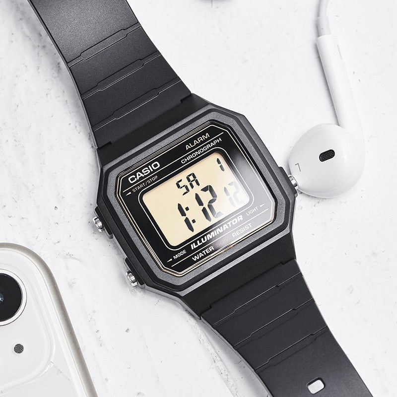 CASIO Sports Quartz Waterproof Mens BlackGold Digital W-217H-9AVDF