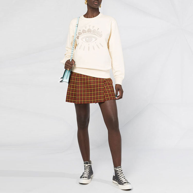 (WMNS) KENZO Pattern Round Neck Long Sleeves Hoodie Beige FA62SW8234XC-03