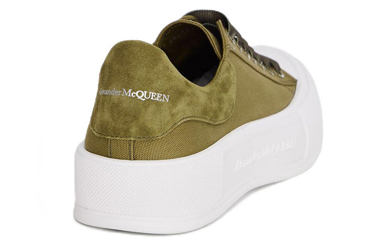 (WMNS) Alexander McQueen Deck Lace Up Plimsoll 'Khaki' 654593W4PQ13227