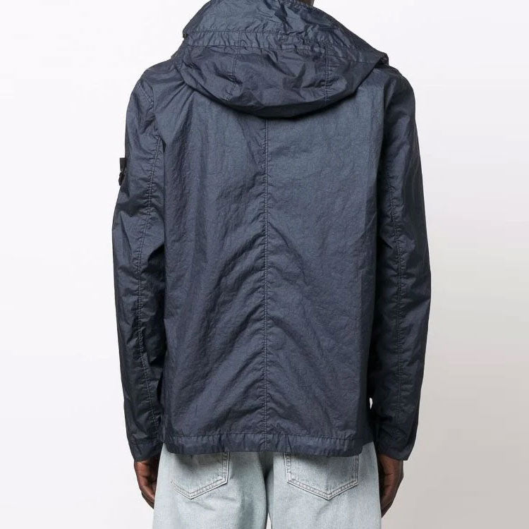 STONE ISLAND Hooded Zip-Up Jacket 'Blue' 761540223-V0024