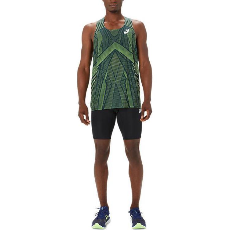 ASICS ACTIBREEZE Singlet Asia Sizing 'French Blue Safety Yellow' 2091A664-410