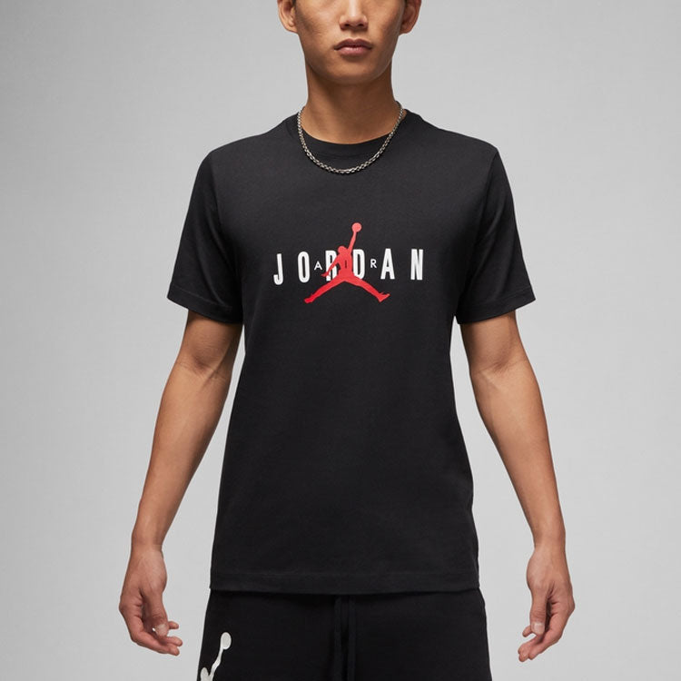 Air Jordan Alphabet Flying Man Logo Printing Round Neck Casual Short Sleeve Black DM1463-010
