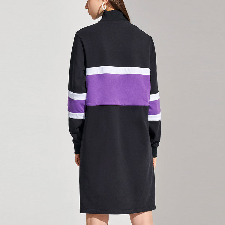 (WMNS) Fila Casual Sports Mid-length Pullover 'Black Purple' T11W112301F-BK