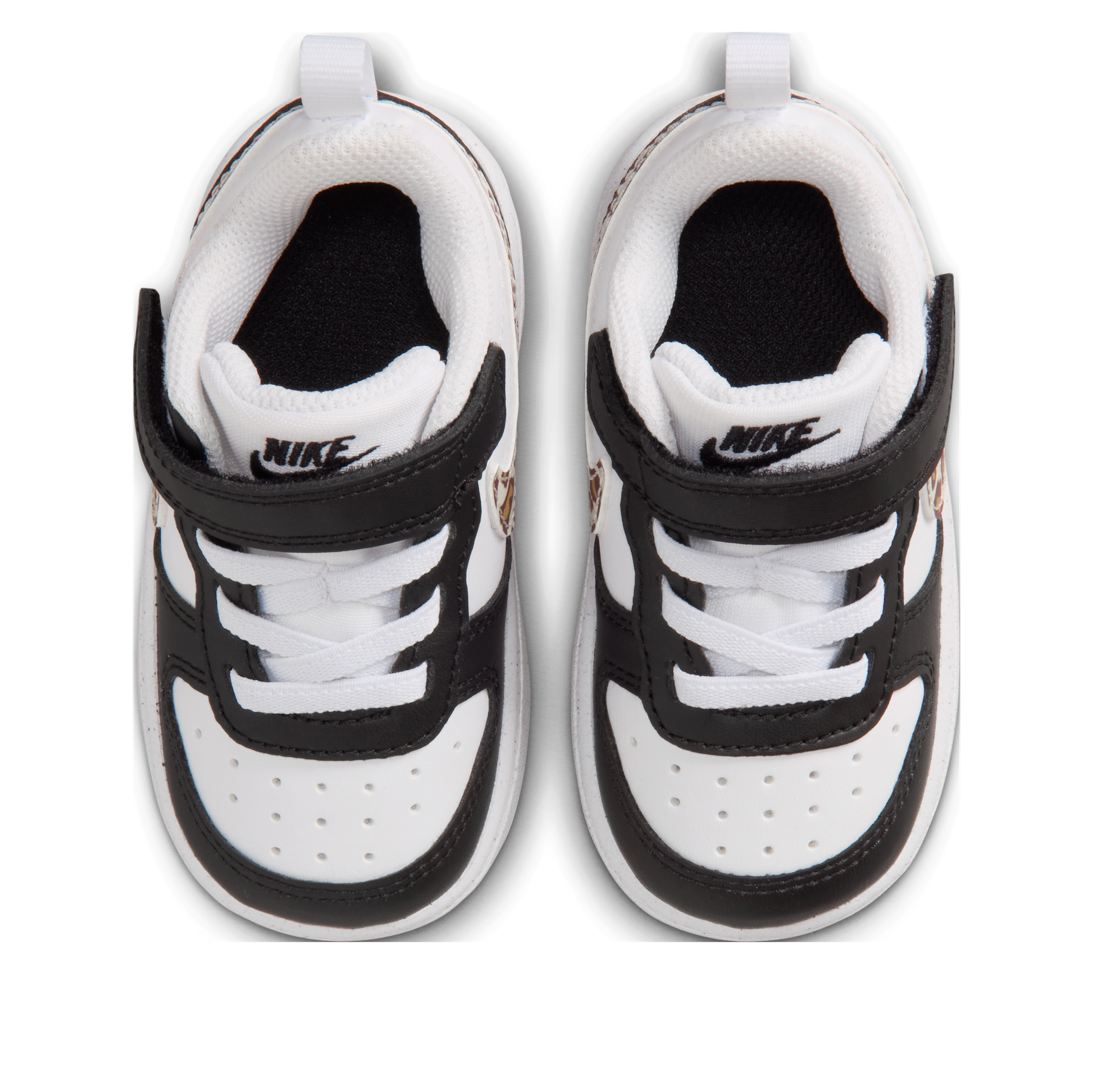 (TD) Nike Court Borough Low 'Black White Leopard Swoosh' IR0565-001